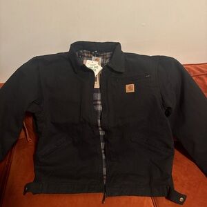 Carhartt Black Jacket with Plaid Lining